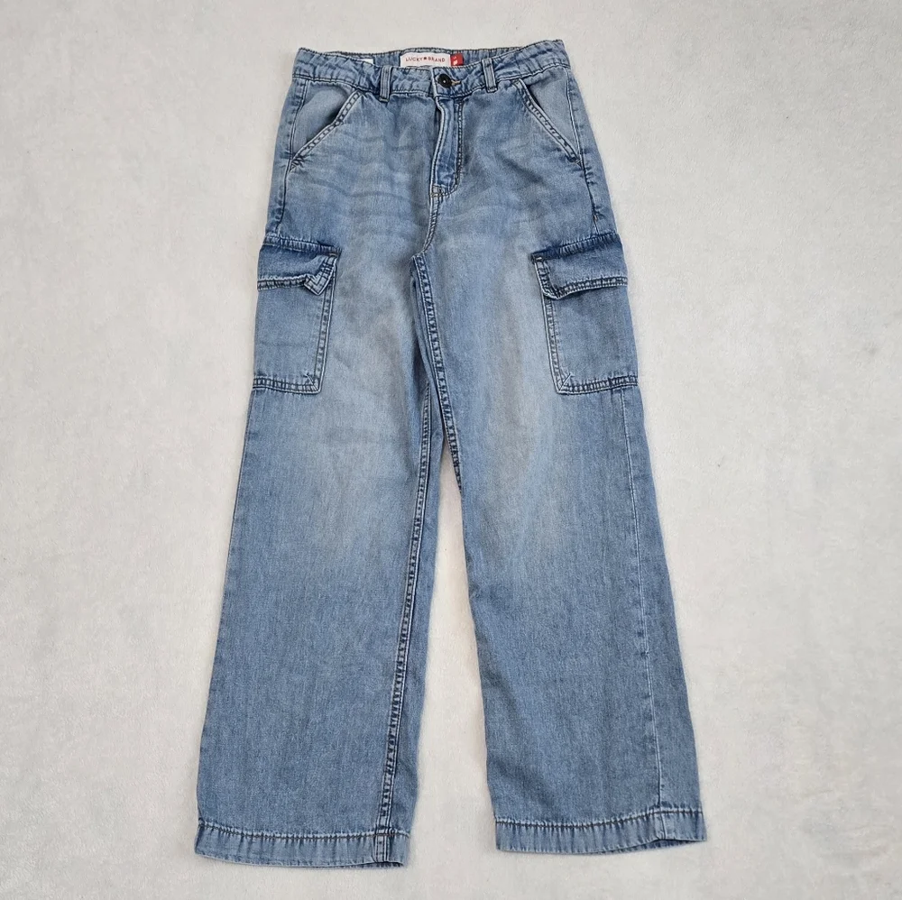 Lot of 2 Girl's Lucky Brand Jeans - Wide Leg Cargo & Zoe Jeggings - Size 14 - Picture 3 of 7